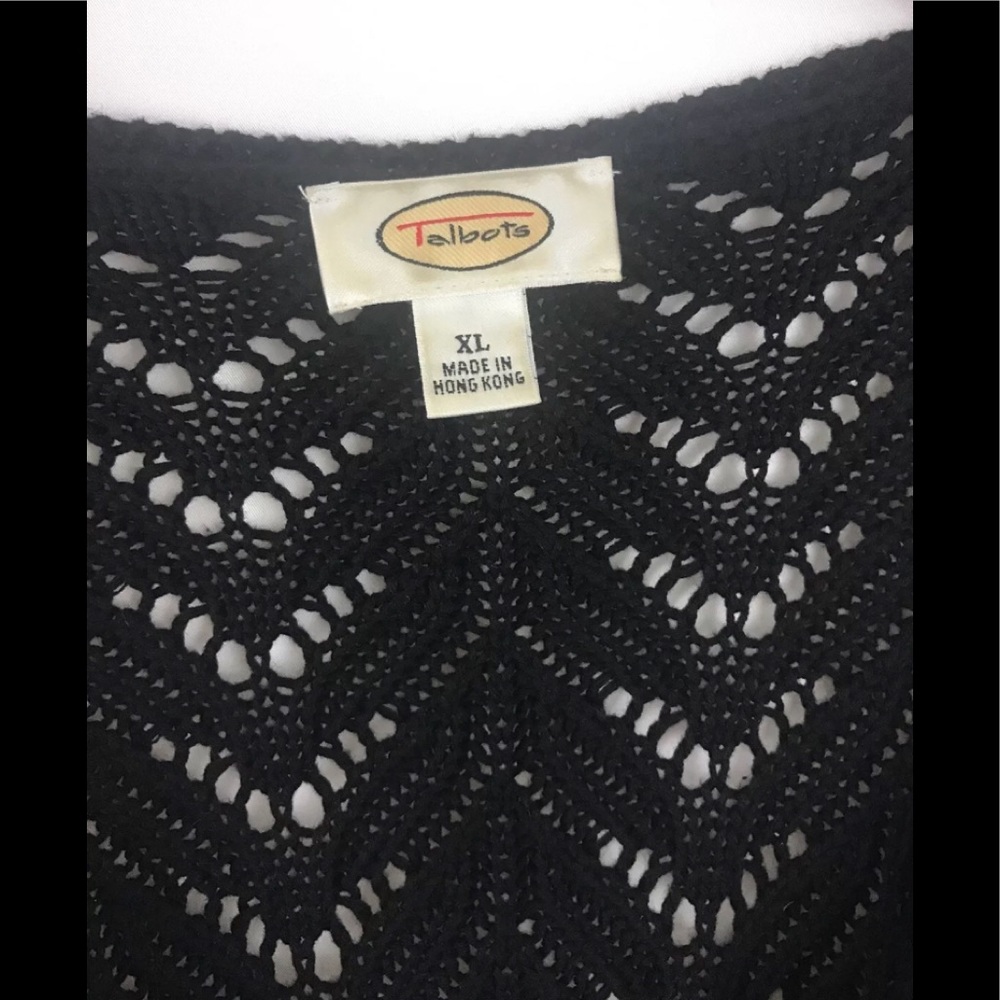 Talbots Botton Down Knit Cardigan Sz XL Black - Picture 2 of 3